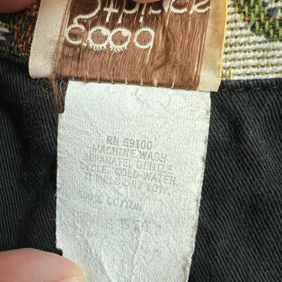 Vintage 80s Good Things of California Tapestry Lapel & Cuff Black Blazer Size S - Picture 6 of 6